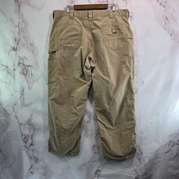 Carhartt Pants Mens 40 X 30 Khaki Tan Canvas Straight Chino Relaxed Fit - Picture 1 of 11